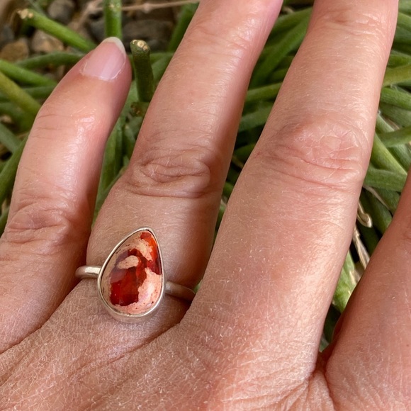 Fire Opal Sterling Ring - Picture 3 of 3